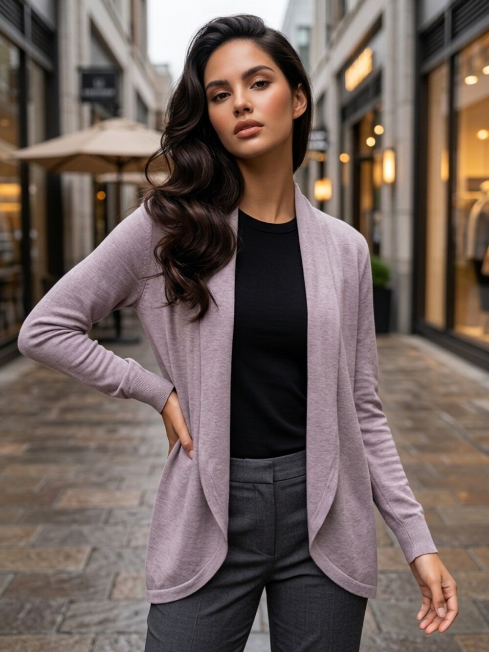Ella Moss Cloud Pink Open Front Cocoon Cardigan Lightweight Knit Sweater Small